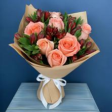 Букет цветов из:  Розы и Альстромерии #REPLACE_PRED# Новокорсунской