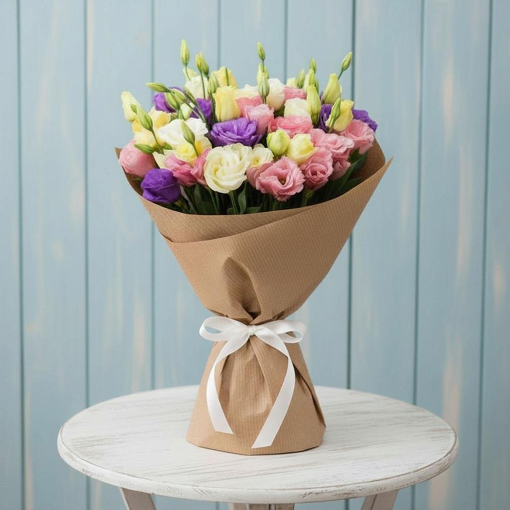 Букет цветов из: Лизиантусы в Новокорсунской