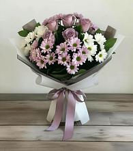 Букет цветов из:  Хризантемы и Розы #REPLACE_PRED# Новокорсунской