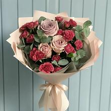 Букет цветов из:  Гвоздики и Розы в Новокорсунской